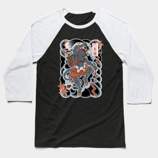 Krampus Tattoo Style - Creepy Japanese Irezumi Tattoo Style - Christmas Holiday Design Baseball T-Shirt